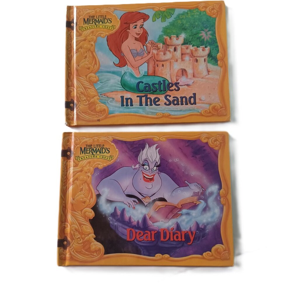 2 1992 Disney Collectors The Little Mermaid Treasure Chest Books Ariel Ursula